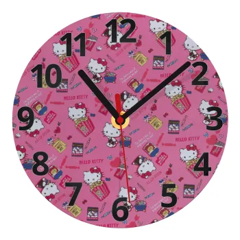 Hello kitty, Ρολόι τοίχου γυάλινο (20cm)