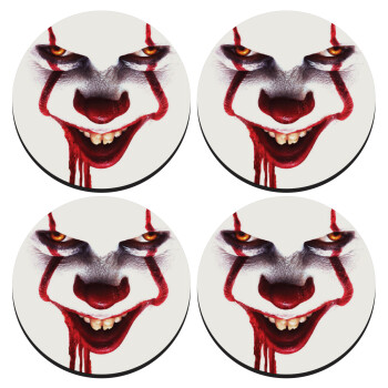 IT Pennywise, SET of 4 round wooden coasters (9cm)