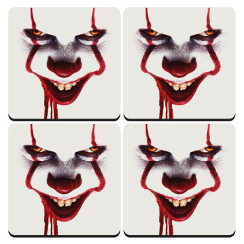 IT Pennywise, ΣΕΤ 4 Σουβέρ ξύλινα τετράγωνα (9cm)