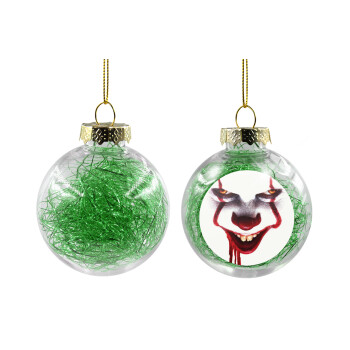 IT Pennywise, Χριστουγεννιάτικη μπάλα δένδρου διάφανη με πράσινο γέμισμα 8cm