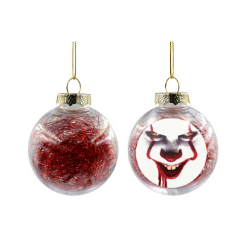 IT Pennywise, Χριστουγεννιάτικη μπάλα δένδρου διάφανη με κόκκινο γέμισμα 8cm