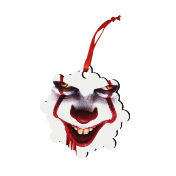 IT Pennywise, Christmas ornament snowflake wooden 7.5cm