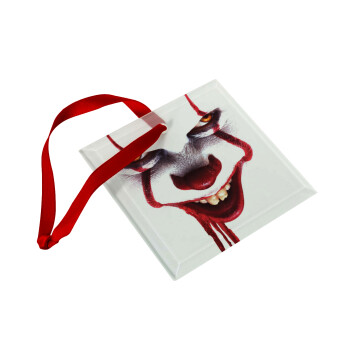 IT Pennywise, Christmas ornament, glass square ornament 9x9cm