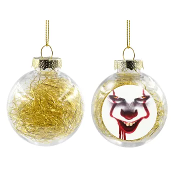 IT Pennywise, Transparent Christmas tree ball ornament with gold filling 8cm