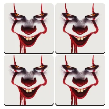 IT Pennywise, ΣΕΤ 4 Σουβέρ ξύλινα τετράγωνα (9cm)