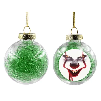 IT Pennywise, Transparent Christmas tree ball ornament with green filling 8cm