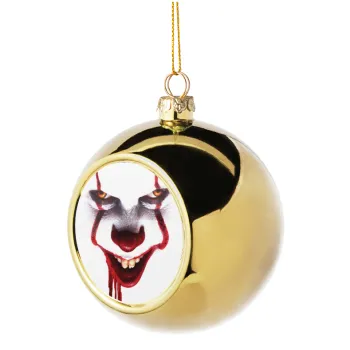 IT Pennywise, Στολίδι Χριστουγεννιάτικη μπάλα δένδρου Χρυσή 8cm