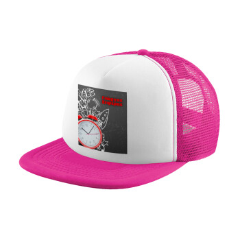 Ώρα για σχολείο, Καπέλο Soft Trucker με Δίχτυ Pink/White 