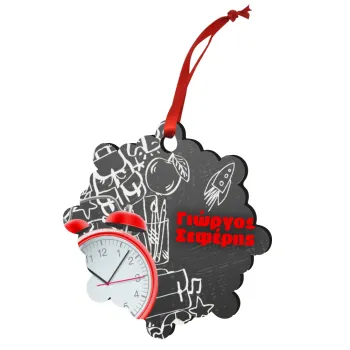 Ώρα για σχολείο, Στολίδι Χριστουγεννιάτικο στολίδι snowflake ξύλινο 7.5cm