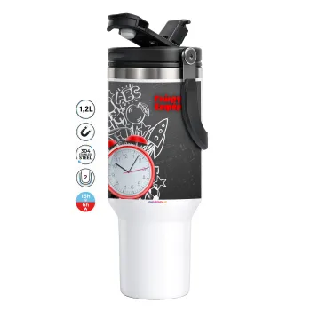 Ώρα για σχολείο, Mega Tumbler με καπάκι, διπλού τοιχώματος (θερμό) 1,2L