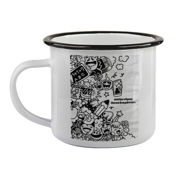 School Doodle, Κούπα εμαγιέ με μαύρο χείλος 360ml