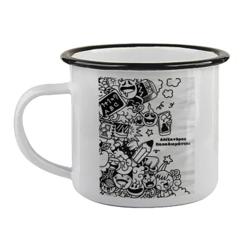 School Doodle, Κούπα εμαγιέ με μαύρο χείλος 360ml