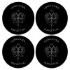 SET of 4 round wooden coasters (9cm)