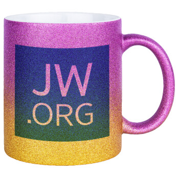 JW.ORG, Κούπα Χρυσή/Ροζ Glitter, κεραμική, 330ml