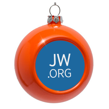 JW.ORG, Orange Christmas tree ornament bauble 8cm