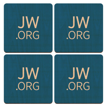 JW.ORG, ΣΕΤ x4 Σουβέρ ξύλινα τετράγωνα plywood (9cm)