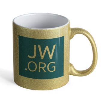 JW.ORG, Κούπα Χρυσή Glitter που γυαλίζει, κεραμική, 330ml