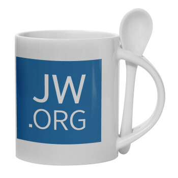 JW.ORG, Ceramic coffee mug with Spoon, 330ml (1pcs)