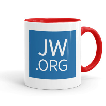 JW.ORG, Κούπα χρωματιστή κόκκινη, κεραμική, 330ml