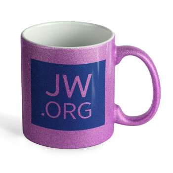 JW.ORG, Κούπα Μωβ Glitter που γυαλίζει, κεραμική, 330ml
