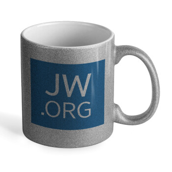 JW.ORG, Κούπα Ασημένια Glitter που γυαλίζει, κεραμική, 330ml