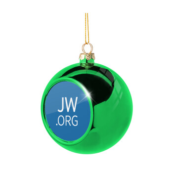 JW.ORG, Green Christmas tree ornament ball 8cm