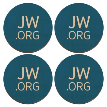JW.ORG, ΣΕΤ x4 Σουβέρ ξύλινα στρογγυλά plywood (9cm)