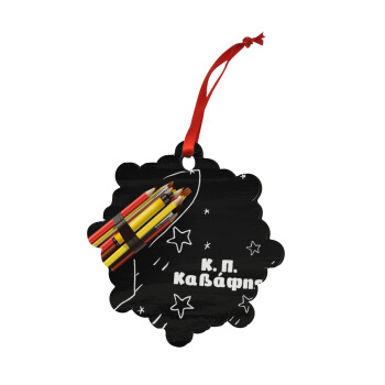 Rocket Pencil, Στολίδι Χριστουγεννιάτικο στολίδι snowflake ξύλινο 7.5cm