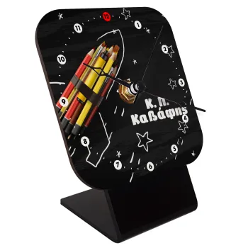Rocket Pencil, Επιτραπέζιο ρολόι ξύλινο με δείκτες (10cm)