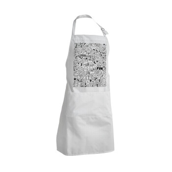 Enjoy the party, Adult Chef Apron (with sliders and 2 pockets)