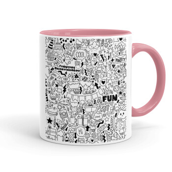 Enjoy the party, Mug colored pink, ceramic, 330ml