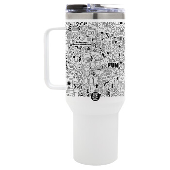 Enjoy the party, Mega Stainless steel Tumbler with lid, double wall 1,2L