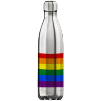 Rainbow flag (LGBT) , Μεταλλικό παγούρι θερμός Inox (Stainless steel), διπλού τοιχώματος, 750ml