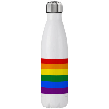 Rainbow flag (LGBT) , Μεταλλικό παγούρι θερμός (Stainless steel), διπλού τοιχώματος, 750ml