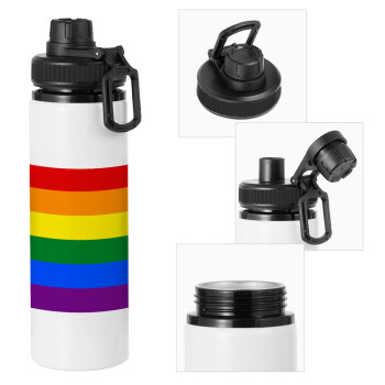 Rainbow flag (LGBT) , Metal water bottle with safety cap, aluminum 850ml