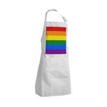 Rainbow flag (LGBT) , Ποδιά Σεφ Ολόσωμη Ενήλικων (με ρυθμιστικά και 2 τσέπες)