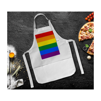 Rainbow flag (LGBT) , Ποδιά Σεφ Ολόσωμη Παιδική (με ρυθμιστικά και 2 τσέπες)