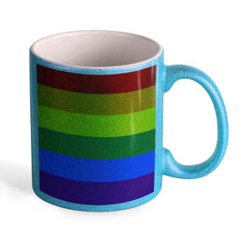 Rainbow flag (LGBT) , Κούπα Σιέλ Glitter που γυαλίζει, κεραμική, 330ml