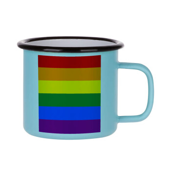 Rainbow flag (LGBT) , Κούπα Μεταλλική εμαγιέ ΜΑΤ σιέλ 360ml