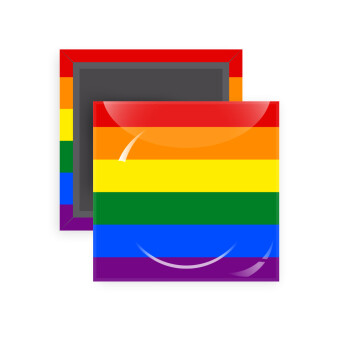 Rainbow flag (LGBT) , Μαγνητάκι ψυγείου τετράγωνο διάστασης 5x5cm