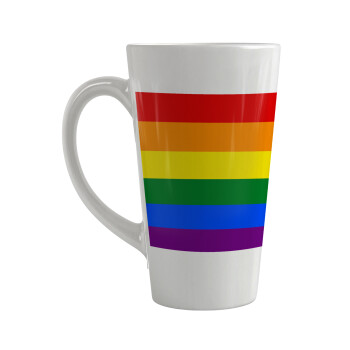 Rainbow flag (LGBT) , Κούπα κωνική Latte Μεγάλη, κεραμική, 450ml