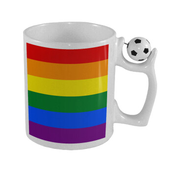 Rainbow flag (LGBT) , Κούπα με μπάλα ποδασφαίρου , 330ml