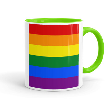 Rainbow flag (LGBT) , Κούπα χρωματιστή βεραμάν, κεραμική, 330ml