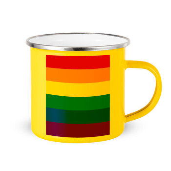Rainbow flag (LGBT) , Κούπα Μεταλλική εμαγιέ Κίτρινη 360ml