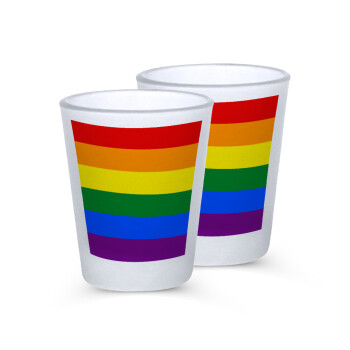 Rainbow flag (LGBT) , Σφηνοπότηρα γυάλινα 45ml του πάγου (2 τεμάχια)