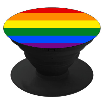 Rainbow flag (LGBT) , Phone Holders Stand  Black Hand-held Mobile Phone Holder