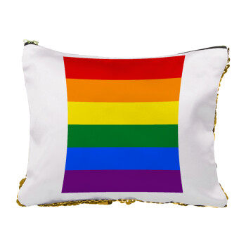Rainbow flag (LGBT) , Τσαντάκι νεσεσέρ με πούλιες (Sequin) Χρυσό