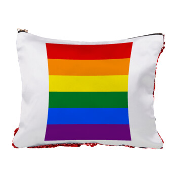 Rainbow flag (LGBT) , Τσαντάκι νεσεσέρ με πούλιες (Sequin) Κόκκινο