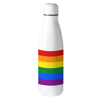 Rainbow flag (LGBT) , Μεταλλικό παγούρι θερμός (Stainless steel), 500ml