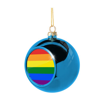 Rainbow flag (LGBT) , Χριστουγεννιάτικη μπάλα δένδρου Μπλε 8cm